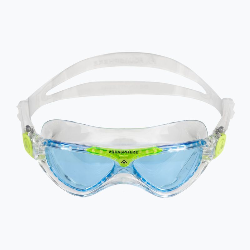 Aquasphere Vista skaidri / ryškiai žalia / mėlyna vaikiška plaukimo kaukė MS5630031LB 2