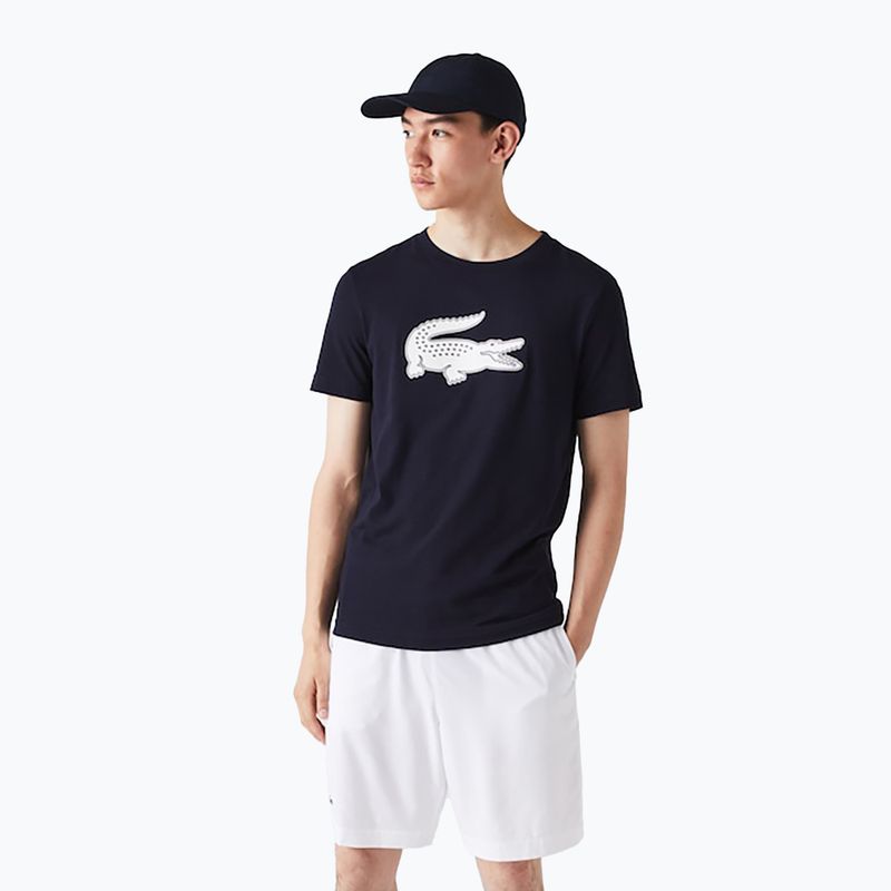 Lacoste vyriški marškinėliai tamsiai mėlyni TH2042 2