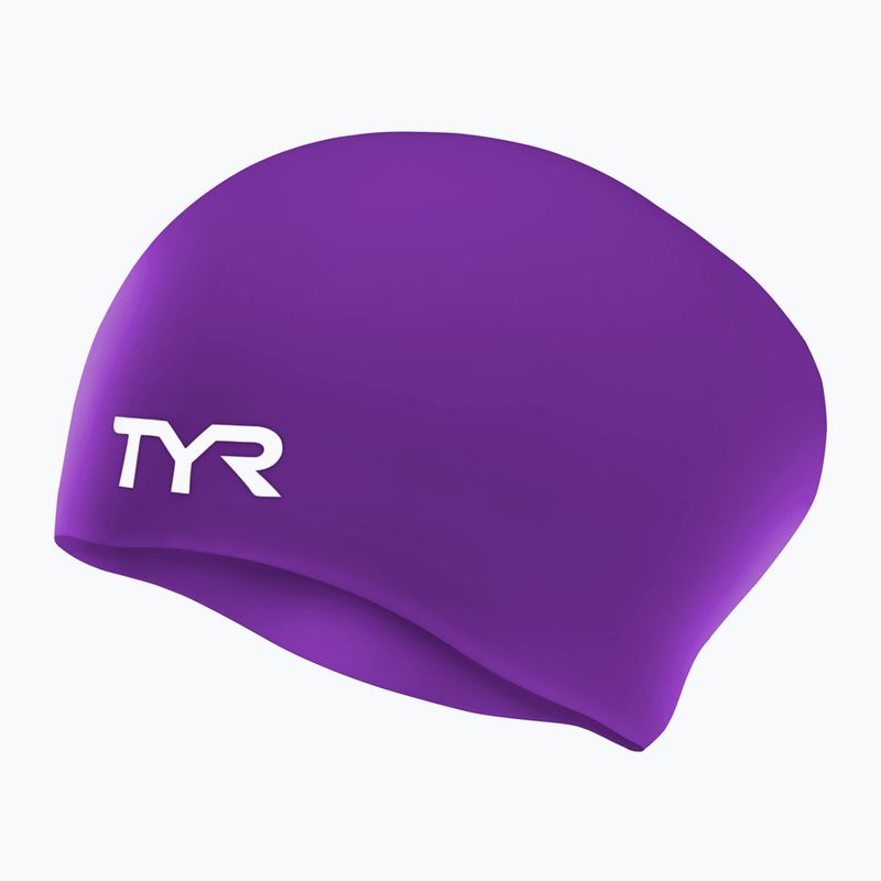 Plaukimo kepuraitė TYR Long Hair Wrinkle Free Silicone purple