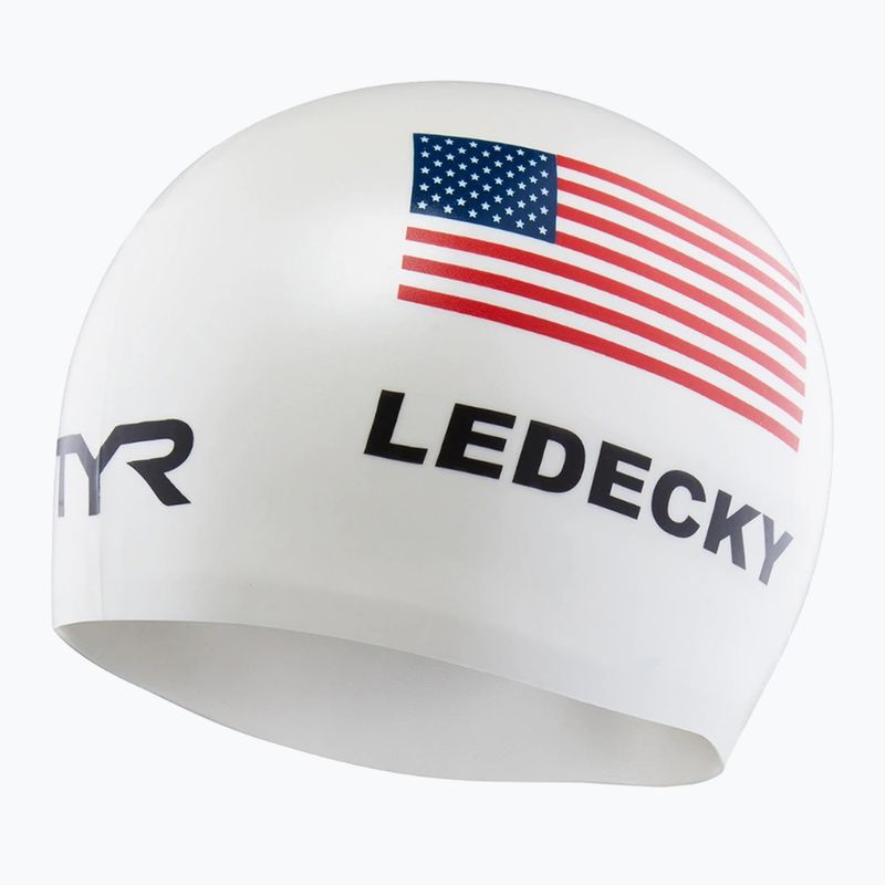 Plaukimo kepuraitė TYR Ledecky Silicone white 3