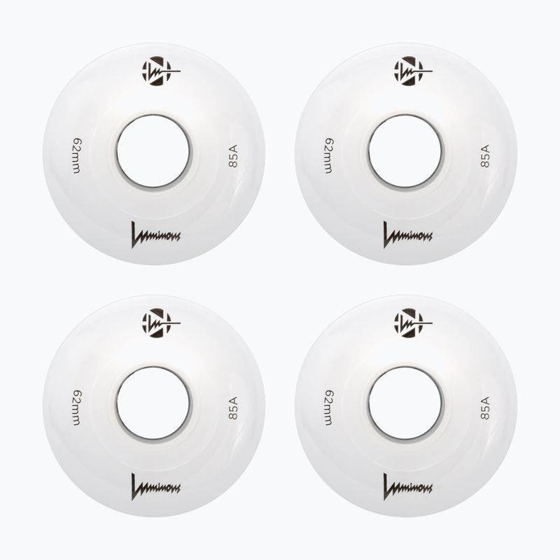 Ratukai riedučiams FR Skates Luminous Led Quad Wheel 62mm/85A Sixies 6LED X4 white 2