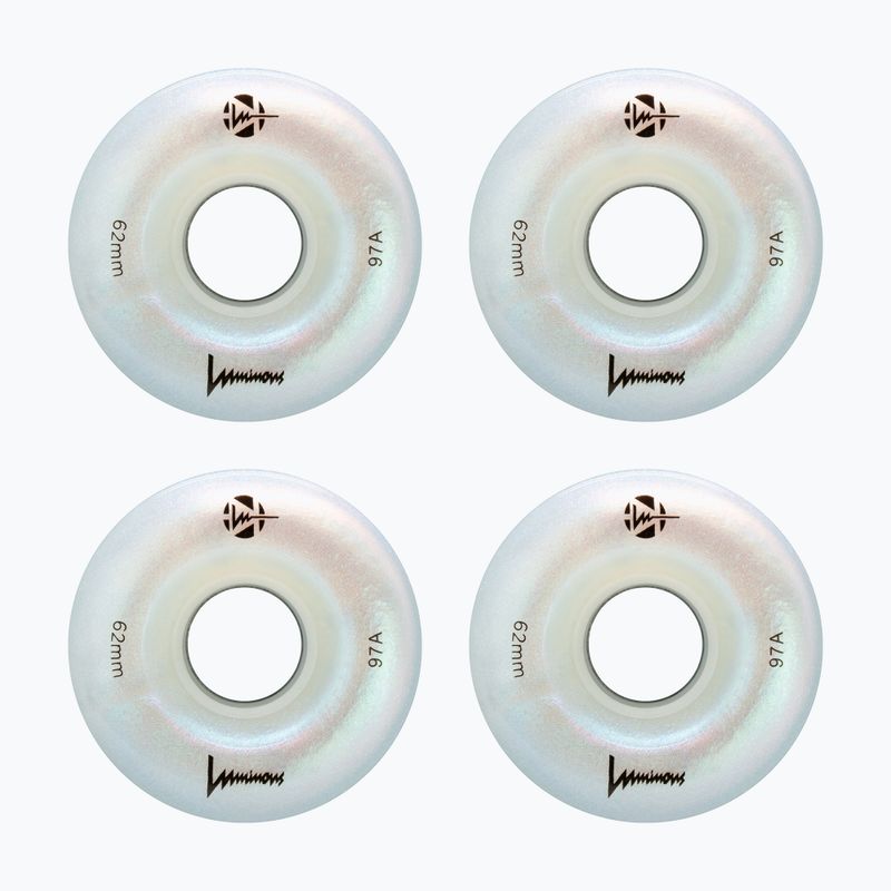 Ratukai riedučiams FR Skates Luminous Led Quad Wheel 62mm/97A X4 white pearl 2