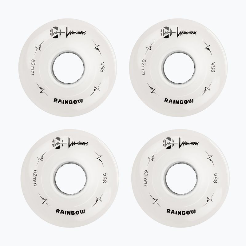 Ratukai riedučiams FR Skates Luminous Led Quad Wheel 62mm/85A Sixies 6LED X4 rainbow/white 2