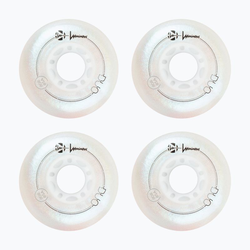 Ratukai riedučiams Luminous Led Wheels Duo 80mm/85A X4 white/pearl 2