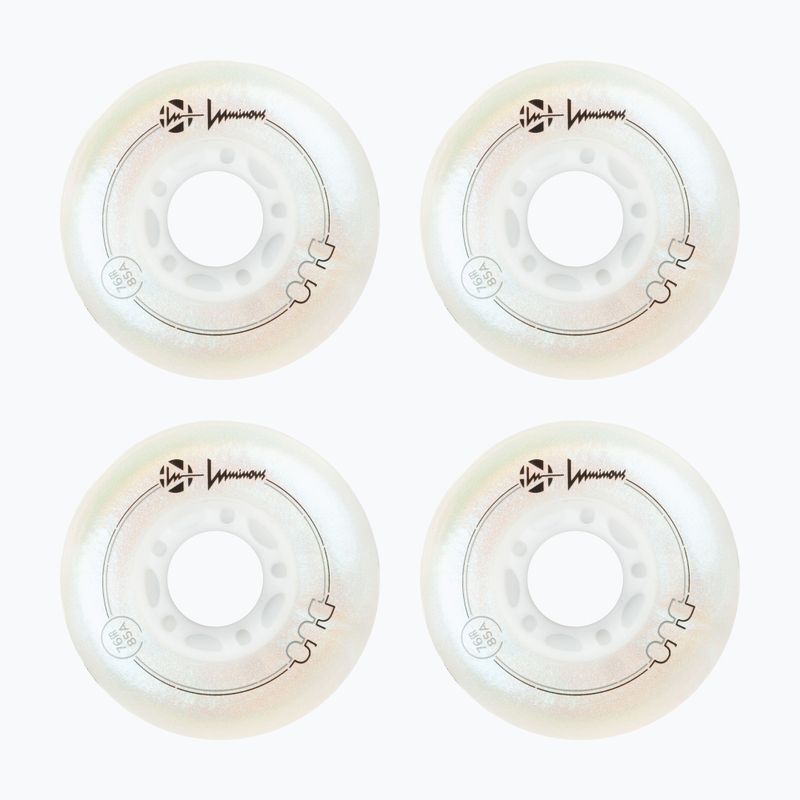 Ratukai riedučiams Luminous Led Wheels Duo 76mm/85A X4 white/pearl 2