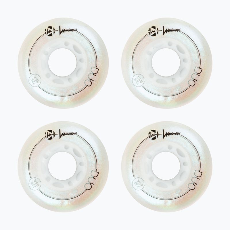 Ratukai riedučiams Luminous Led Wheels Duo 72mm/85A X4 white/pearl 2