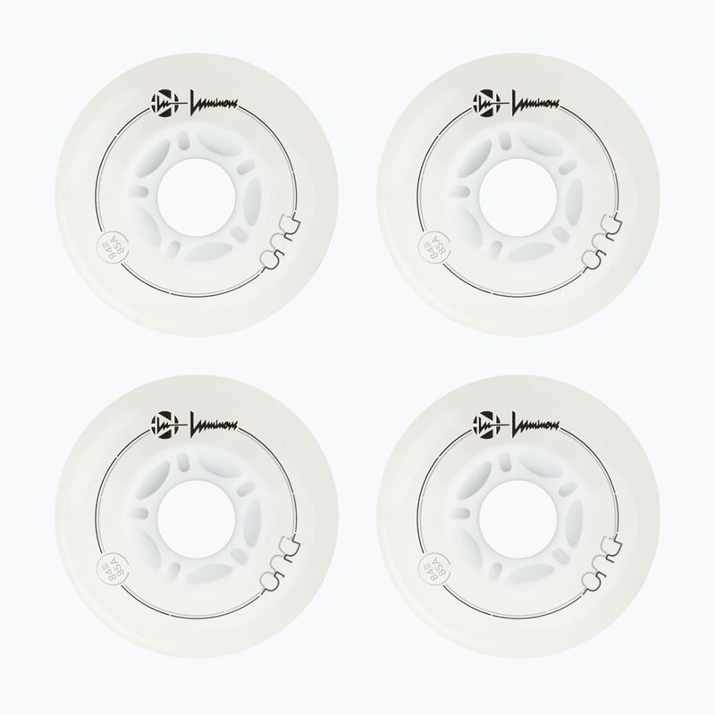 Ratukai riedučiams Luminous Led Wheels Duo 84mm/85A X4 white/blue 2