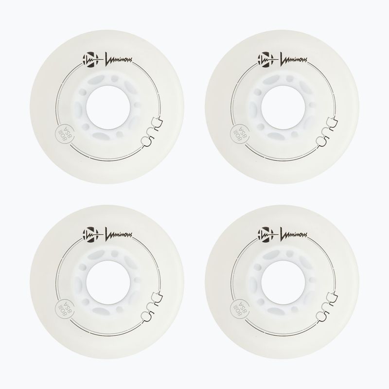 Ratukai riedučiams Luminous Led Wheels Duo 80mm/85A X4 white/blue 2