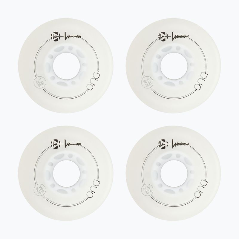 Ratukai riedučiams Luminous Led Wheels Duo 80mm/85A X4 white/red 2