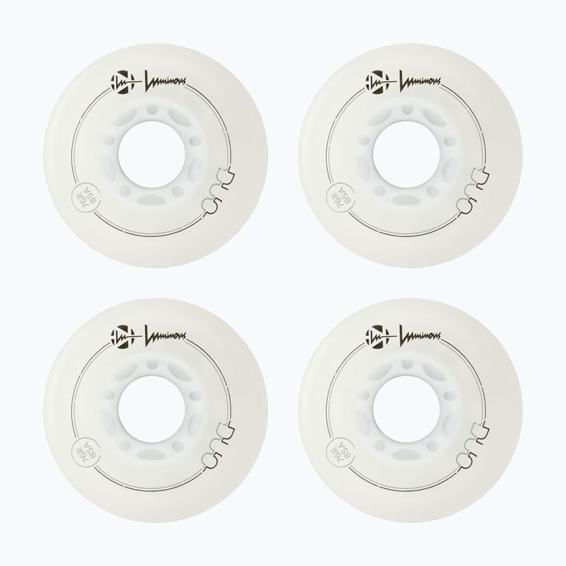 Ratukai riedučiams Luminous Led Wheels Duo 76mm/85A X4 white/red 2