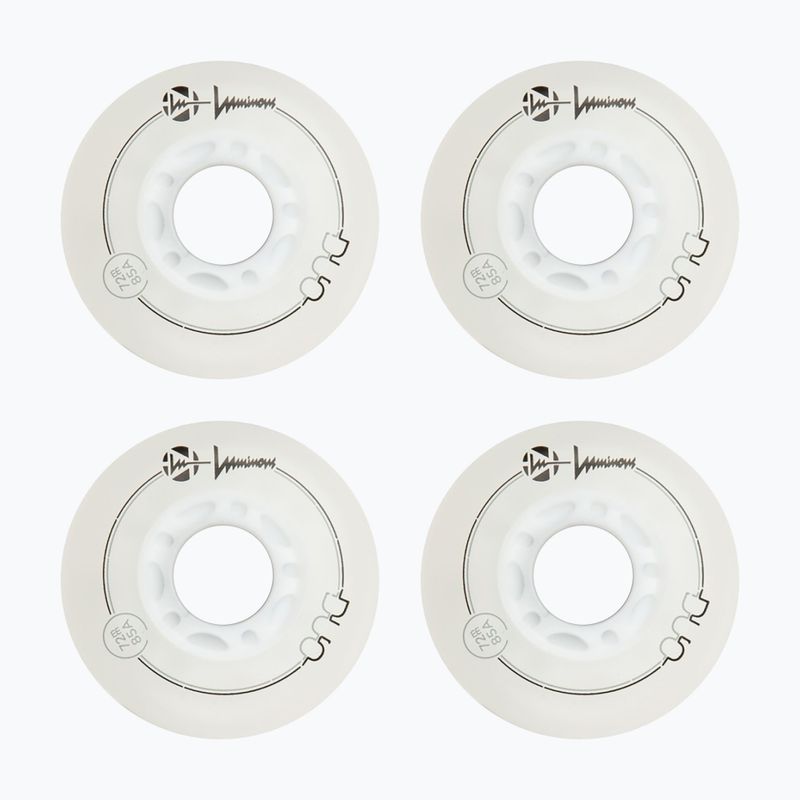 Ratukai riedučiams Luminous Led Wheels Duo 72mm/85A X4 white/red 2