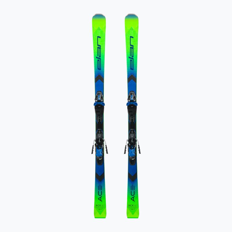 Elan Ace SCX Fusion + EMX 12 kalnų slidės žalia-mėlyna AAJHRC21