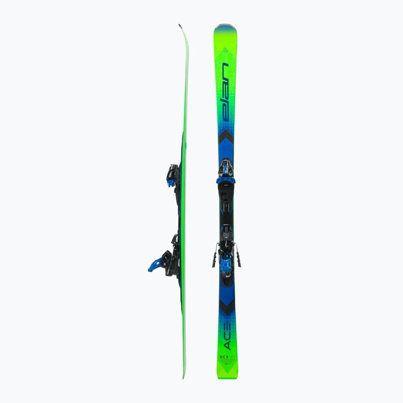Elan Ace SCX Fusion + EMX 12 kalnų slidės žalia-mėlyna AAJHRC21 2