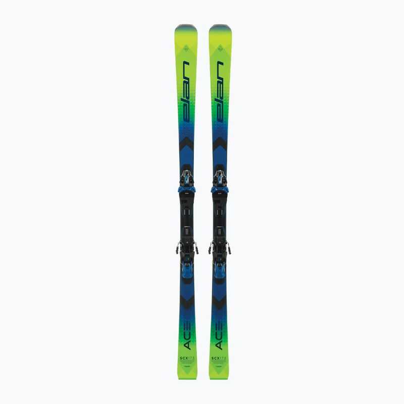 Elan Ace SCX Fusion + EMX 12 kalnų slidės žalia-mėlyna AAJHRC21 10