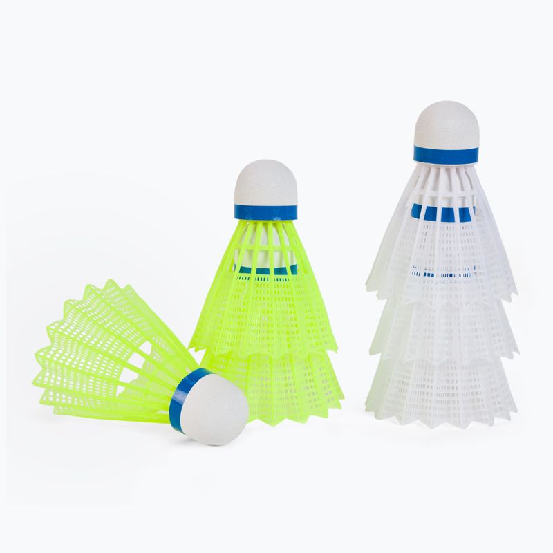 Sunflex Hobby badmintono raketės 6 vnt. baltos ir geltonos 53562