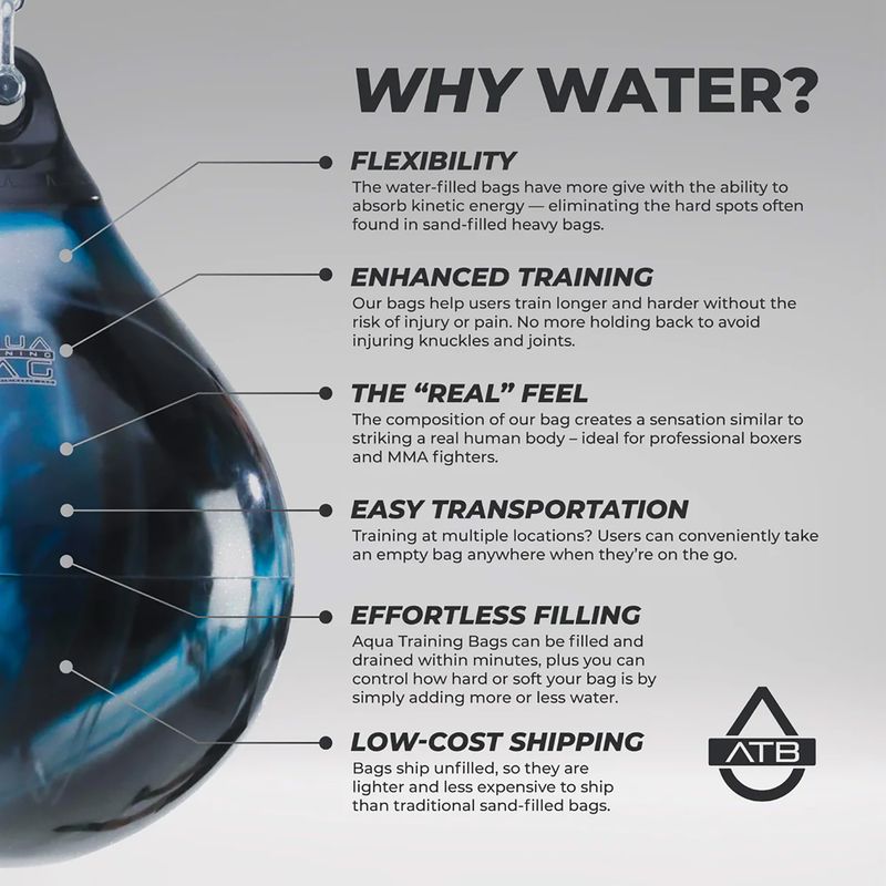 Bokso kriaušė Aqua Training Bag Energy Punching Bag 15" red 6