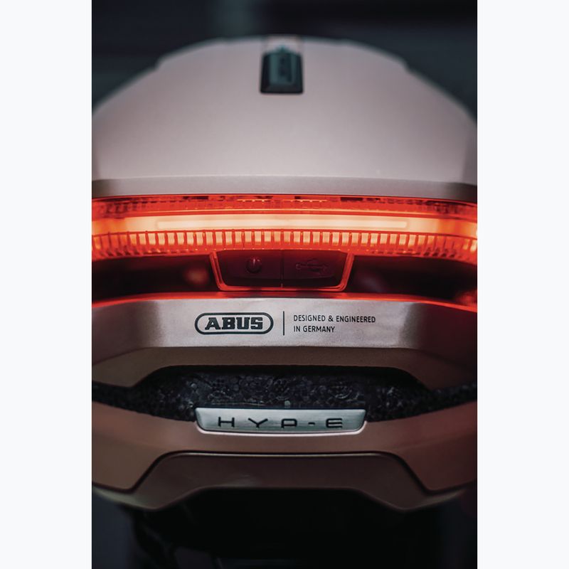 Dviračių šalmas su posūkio signalais ABUS Hyp-E champagne gold 9