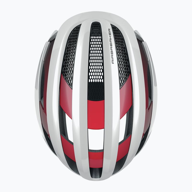 ABUS AirBreaker dviratininko šalmas baltas/raudonas 9
