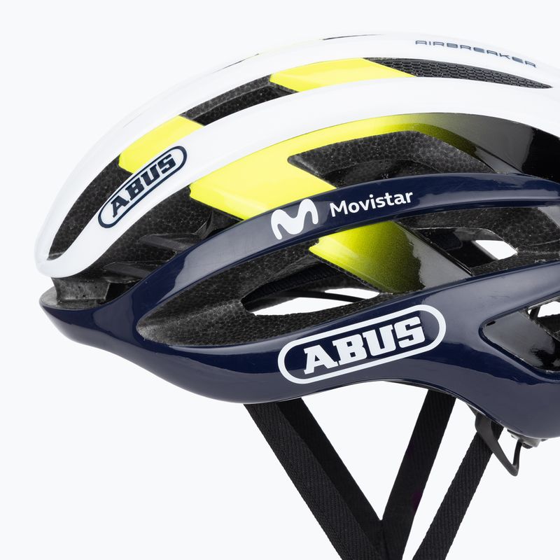 Dviračio šalmas ABUS AirBreaker Movistar Team 24 navy/yellow/white 7