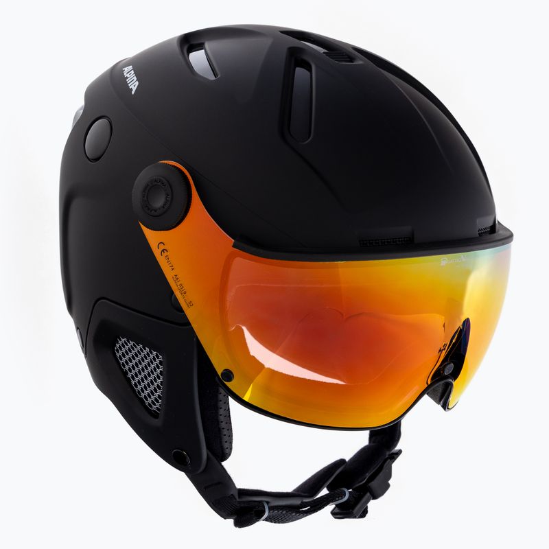 Alpina Attelas Visor QVM slidinėjimo šalmas juodas matinis