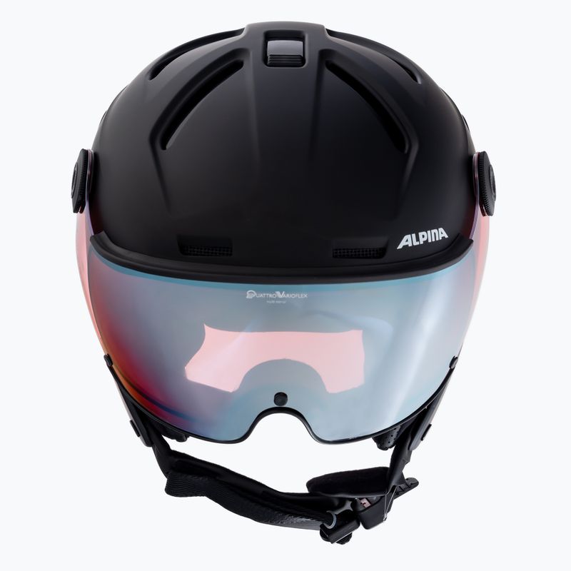 Alpina Attelas Visor QVM juodas matinis/sidabrinis slidinėjimo šalmas 2