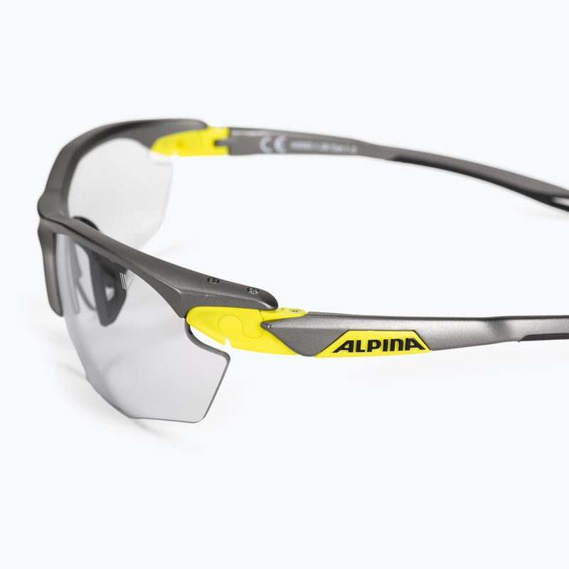Alpina Twist Five Hr V tin matiniai neoninės geltonos/juodos spalvos dviratininkų akiniai 4