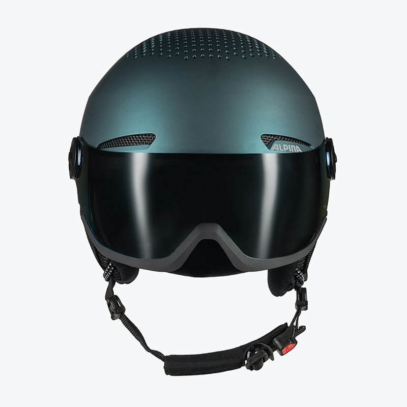 Alpina Arber Visor Q Lite slidinėjimo šalmas benzininis/žalias matinis 4