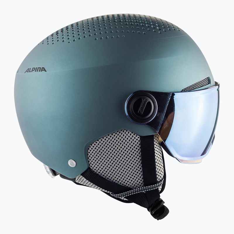 Alpina Arber Visor Q Lite slidinėjimo šalmas benzininis/žalias matinis 13