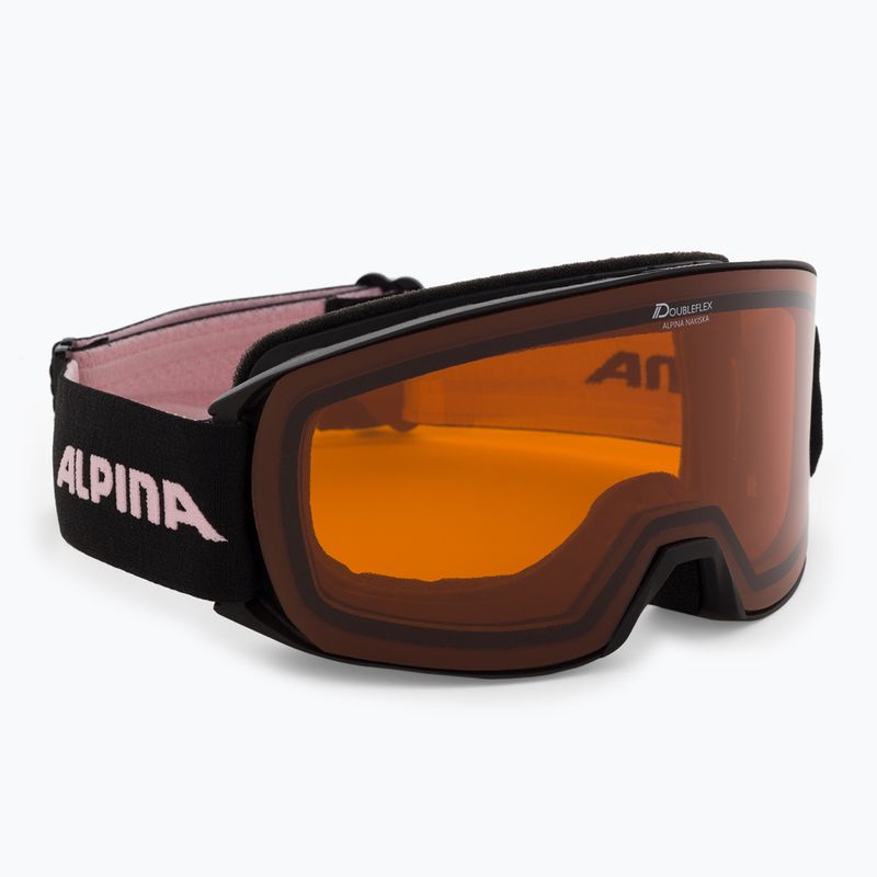 Alpina Nakiska slidinėjimo akiniai juodi/rožiniai matiniai/oranžiniai