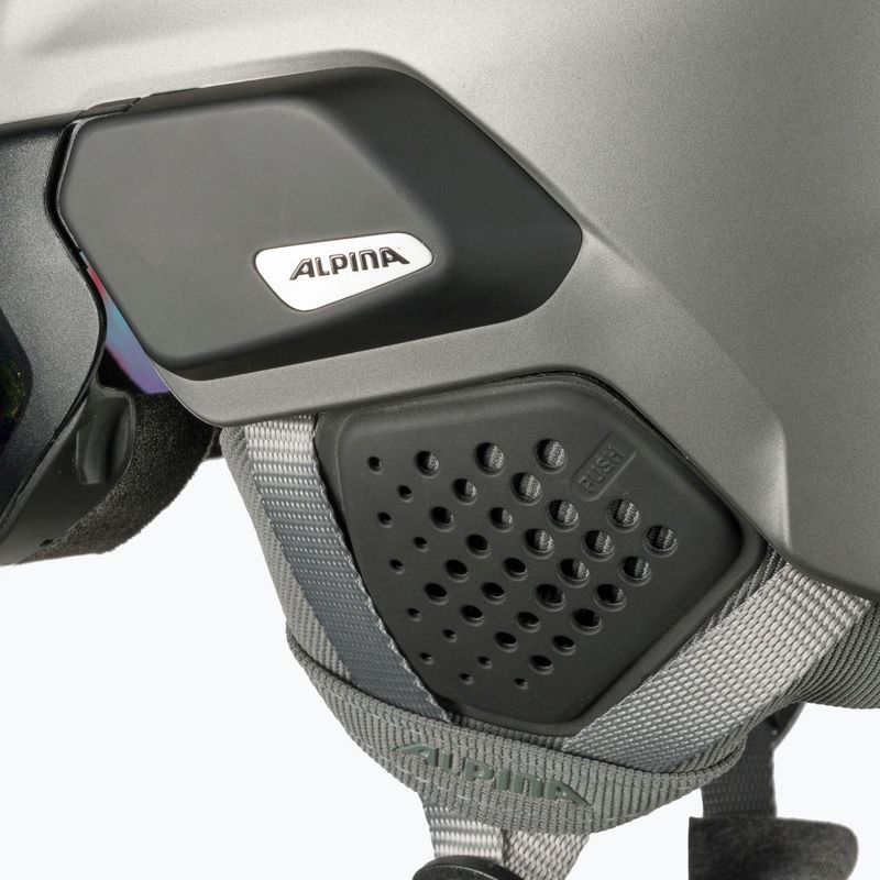 Alpina Alto QV gunmetal matinis slidinėjimo šalmas 7