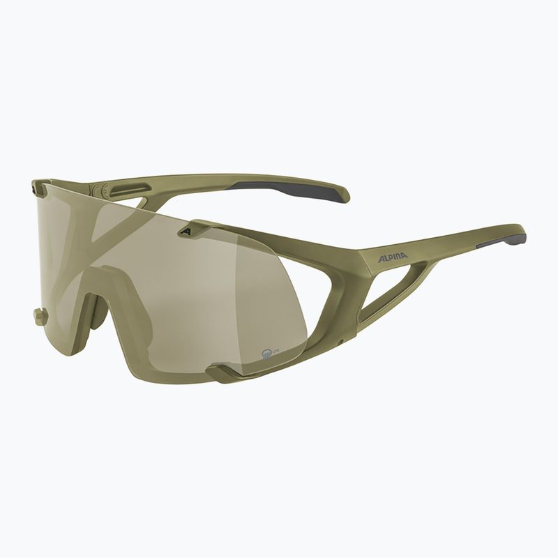 Akiniai nuo saulės Alpina Hawkeye Q-Lite olive matt/silver mirror