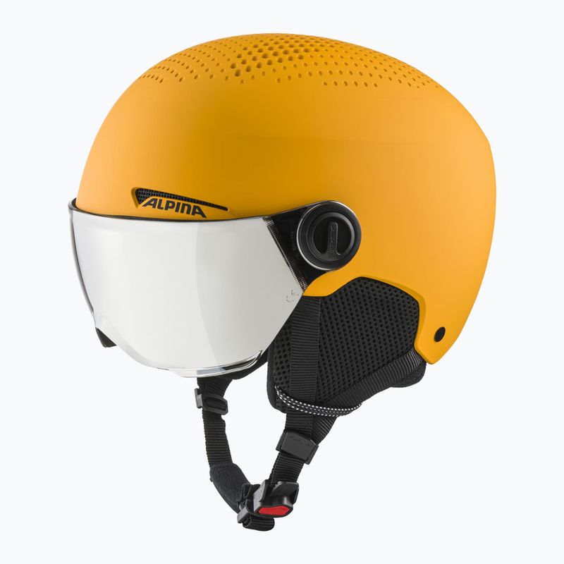 Vaikiškas slidinėjimo šalmas Alpina Zupo Visor Q-Lite burned/ yellow matt