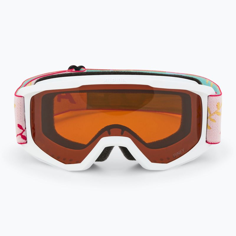 Vaikiški slidinėjimo akiniai Alpina Piney white/ flower matt/ orange 2