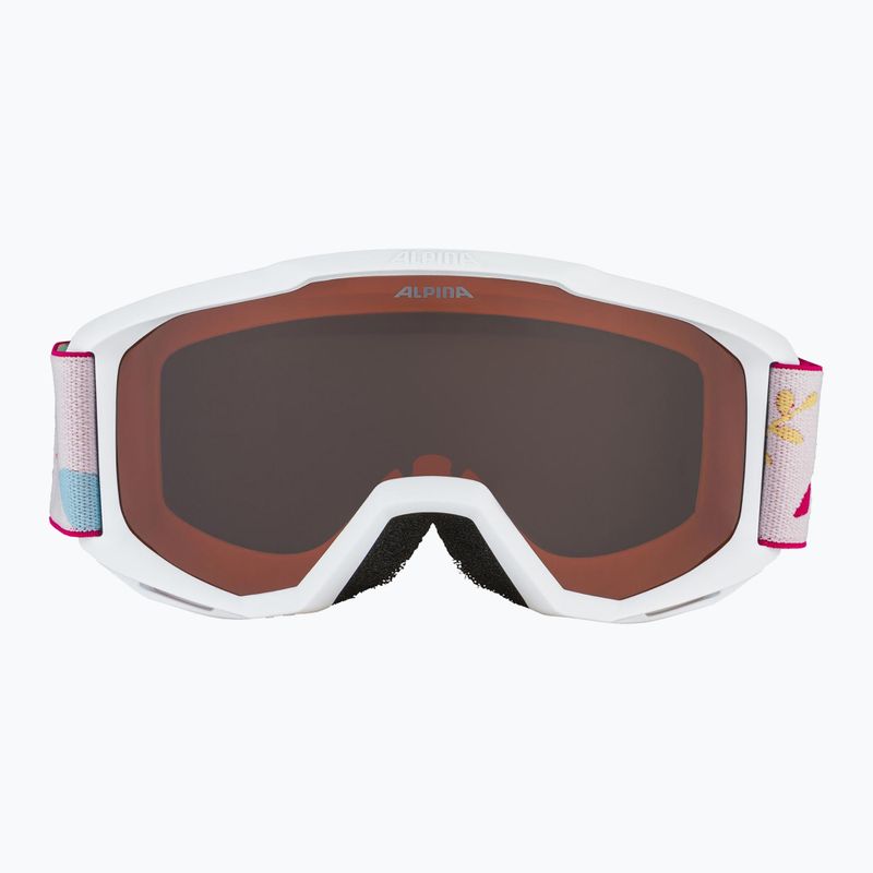 Vaikiški slidinėjimo akiniai Alpina Piney white/ flower matt/ orange 6