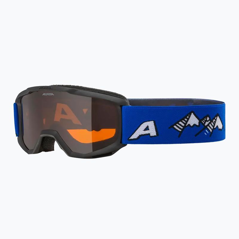 Vaikiški slidinėjimo akiniai Alpina Piney black/ blue matt/ orange