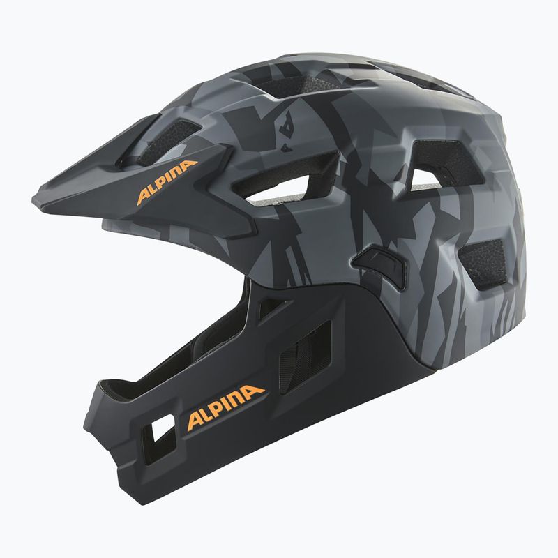 Vaikiškas dviračio šalmas Alpina Rupi black camo/orange matt 4