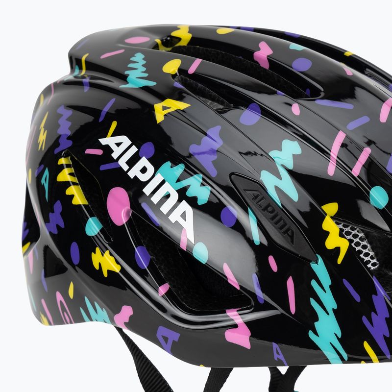 Vaikiškas dviratininko šalmas Alpina Pico black/confetti gloss 8