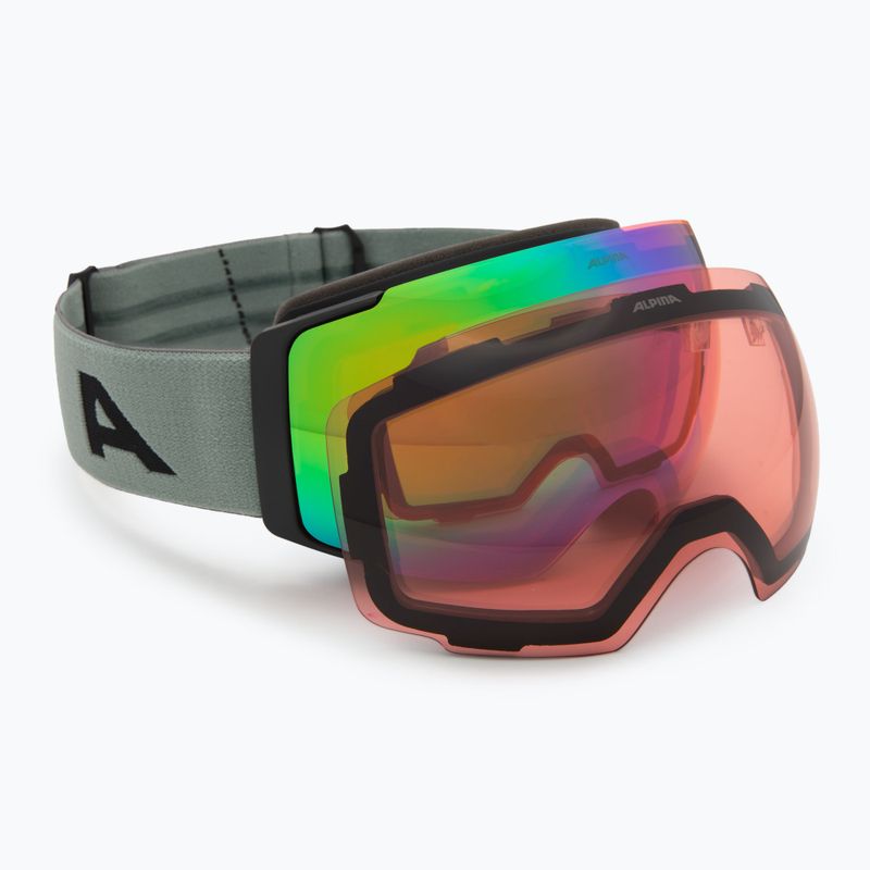 Slidinėjimo akiniai Alpina Falera Mag Q-Lite black/green matt/green/pink