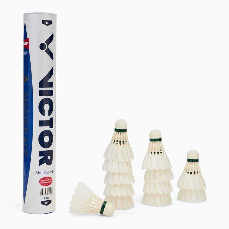 "VICTOR Master Ace 78" badmintono raketės 12 vnt. baltos spalvos.