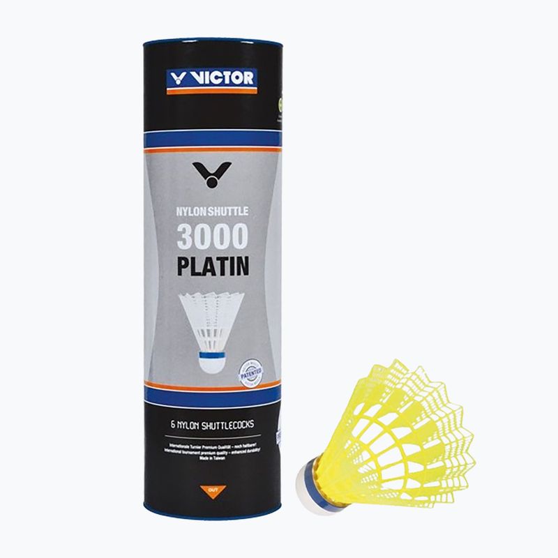 Badmintono skraidukai VICTOR Nylon Shuttle 3000 medium 6 vnt. yellow 3