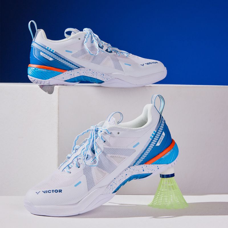 Vyriški badmintono batai VICTOR S82III AF white/myconos blue 4