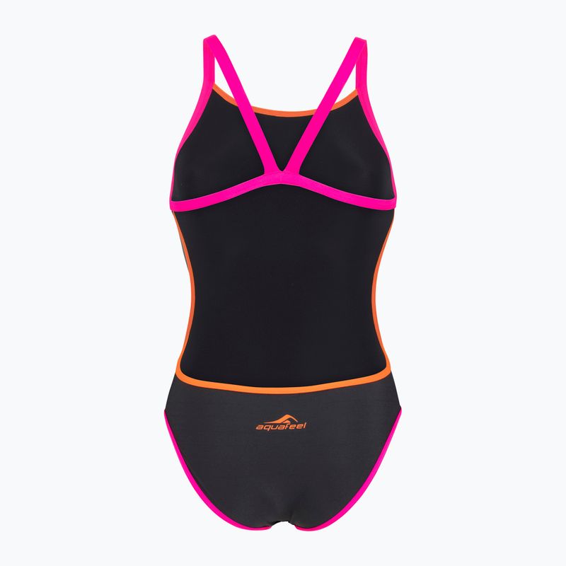 Moteriškas vientisas plaukimo kostiumas aquaFeel Training V-Back gray / smoke 2