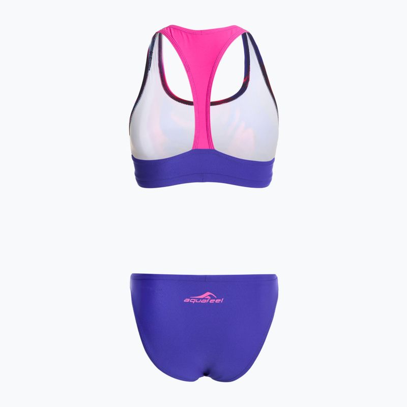 Moteriškas dviejų dalių plaukimo kostiumas aquafeel Racerback blue pink flames 2