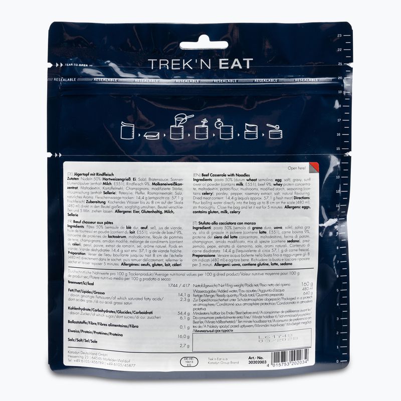Trek'n Eat liofilizuotas maistas Hunter patiekalas su jautiena ir makaronais 30202003 2