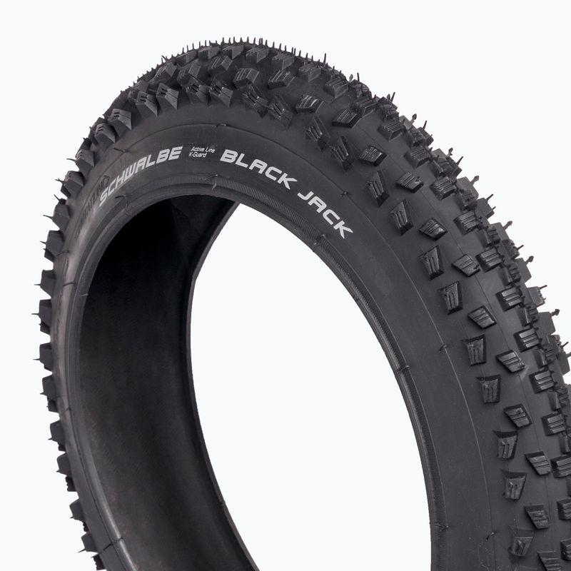 SCHWALBE dviračio padanga Black Jack K-Guard Black N Roll juoda viela 2