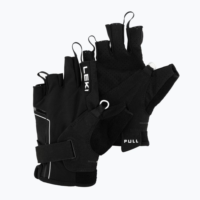 LEKI Šiaurietiško ėjimo pirštinės Nordic Breeze Shark Short juodai baltos 653703301100