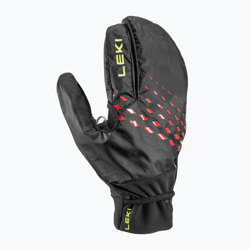 Šiaurietiško ėjimo pirštinės LEKI Ultra Trail Storm Shark black/red/neonyellow 3