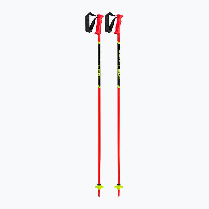 Vaikiškos slidinėjimo lazdos LEKI Racing bright red/ black/ neon yellow