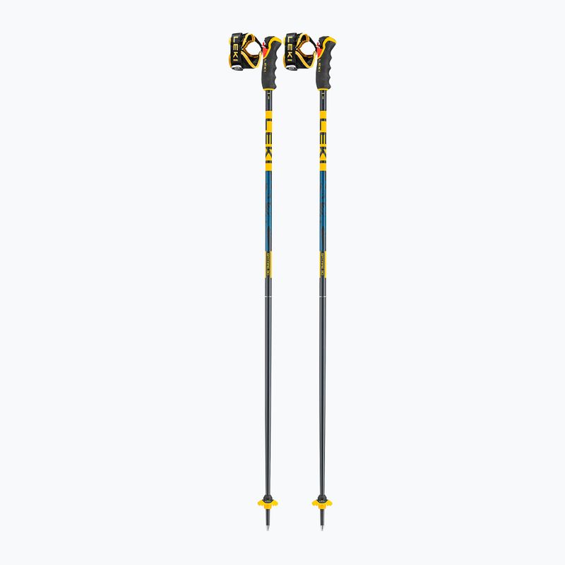 Slidinėjimo lazdos LEKI Spitfire 3D denim blue/ aegean blue/ mustard yellow 2