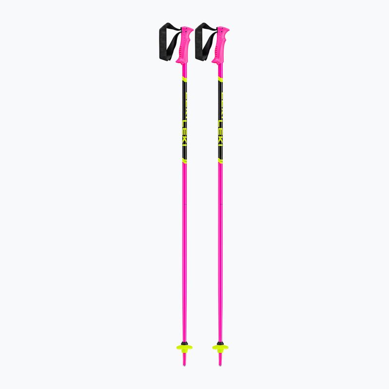 Vaikiškos slidinėjimo lazdos LEKI Racing neon pink/ black/ neon yellow